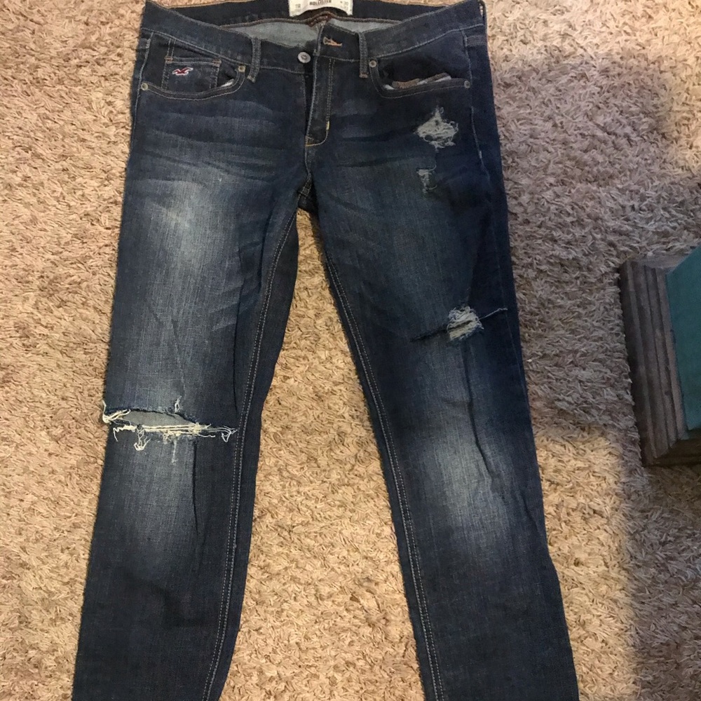 Dark denim distressed Hollister Jeans